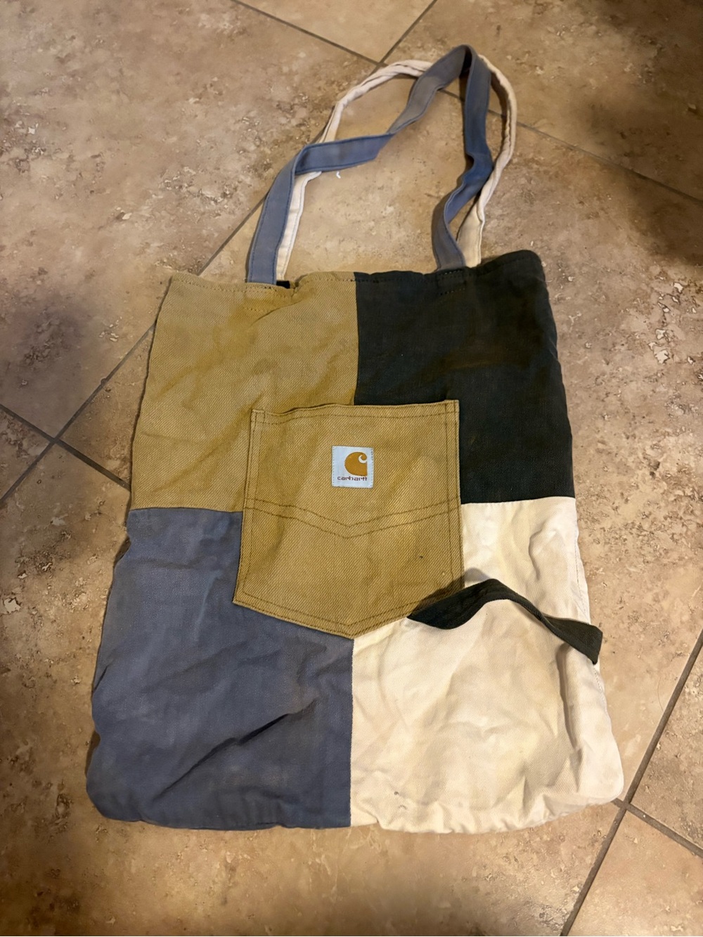 Carhartt Patchwork Canvas Tote Bag - Multi-Color